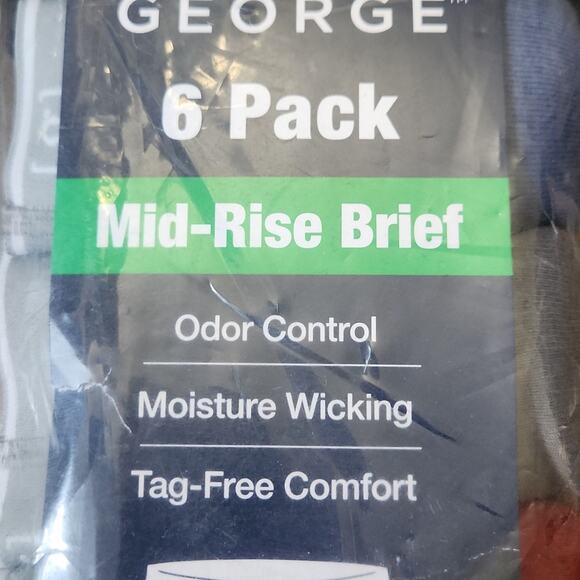 George Mens Mid-Rise Briefs Size Xl/40-42 Red Blue Gray & Black Casual Sports - Picture 4 of 6